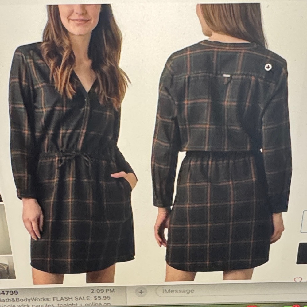 Prana Loop to Pines Dress Dark Iron Women’s Medium NWT new relaxed fit